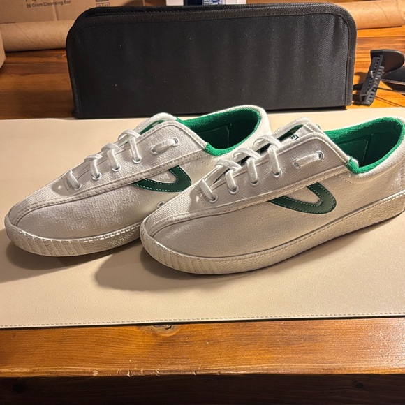Tretorn White and Green Canvas Sneakers - Picture 7 of 7